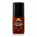Base esmalte antifúngica incolor Pharmare, ciclopirox olamina 8%, 8 ml, com logo oficial e informações brancas diretamente no vidro âmbar.